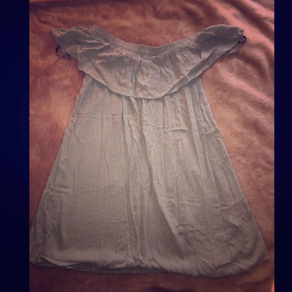 Baby blue off the shoulder sun dress